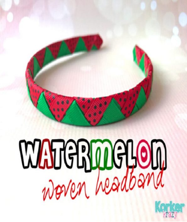 How to make Yalda headband with watermelon texture.20 هد بند شب یلدا