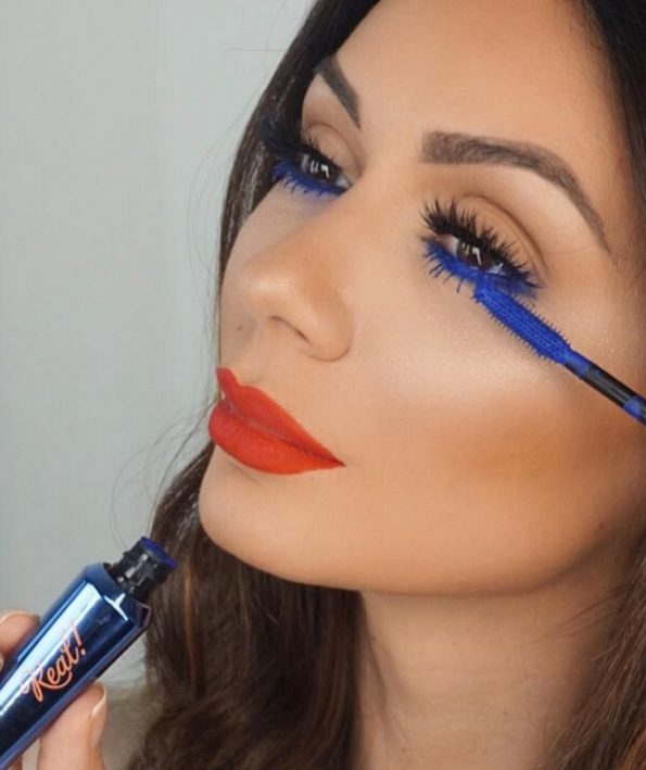 Makeup with colored mascara3 آرایش با ریمل رنگی