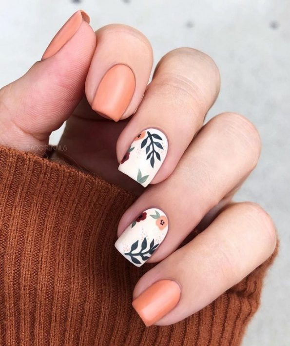 Nail designs in autumn days طرح های ناخن در روزهای پاییزی